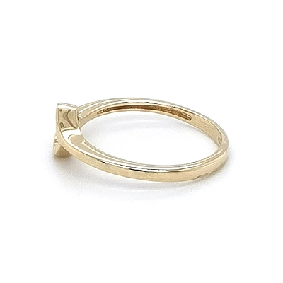 Gold Engagement Ring with Zircon