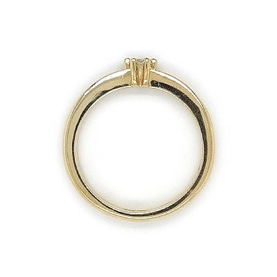 Gold Engagement Ring with Zircon