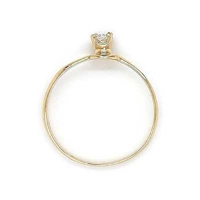 Gold Engagement Ring with Zircon