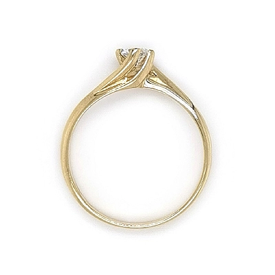 Gold Engagement Ring with Zircon