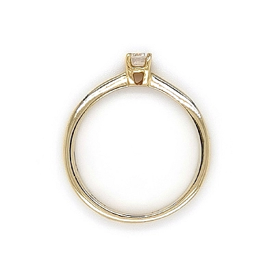 Gold Engagement Ring with Zircon