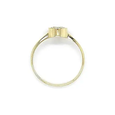 Gold Engagement Ring with Zircon