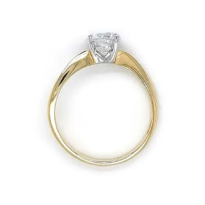 Gold Engagement Ring with Zircon