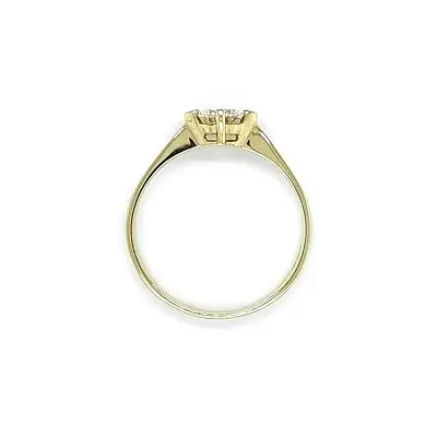 Gold Engagement Ring with Zircon