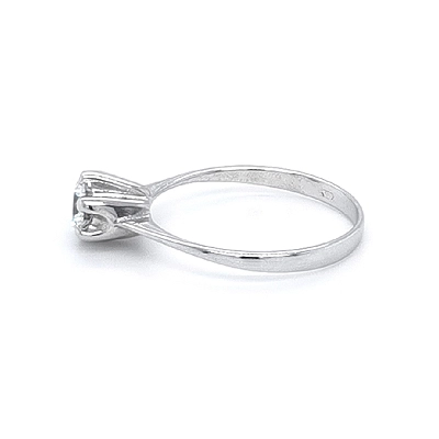Engagement Ring with White Gold Zircon