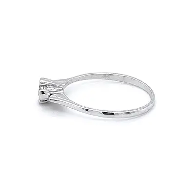 Engagement Ring with White Gold Zircon