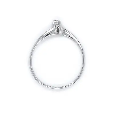 Engagement Ring with White Gold Zircon