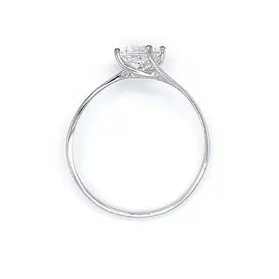 Engagement Ring with White Gold Zircon