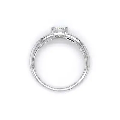 Engagement Ring with White Gold Zircon