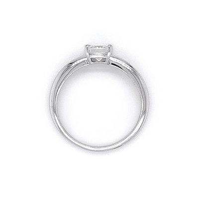 Engagement Ring with White Gold Zircon