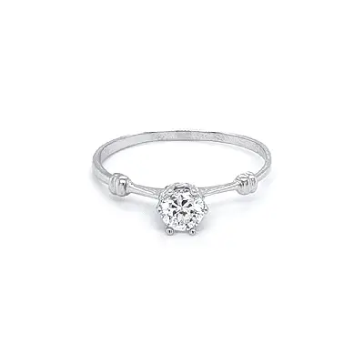 Engagement Ring with White Gold Zircon