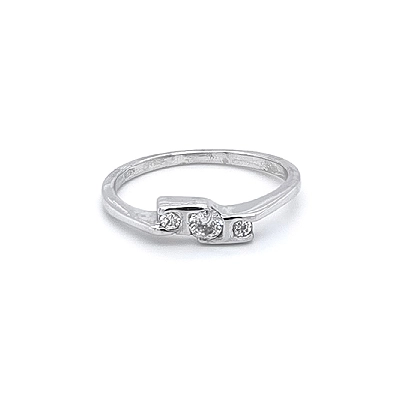 Ring with White Gold Zircons