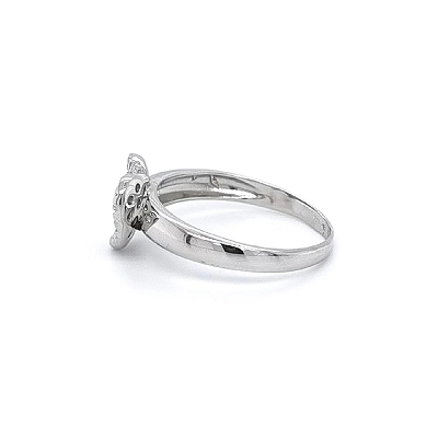 Heart Ring with White Gold Zircons