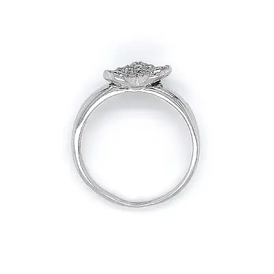 Heart Ring with White Gold Zircons