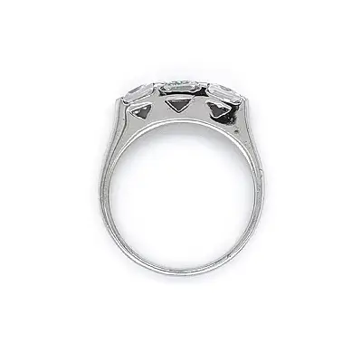 Ring with White Gold Zircons