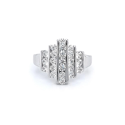 Ring with White Gold Zircons