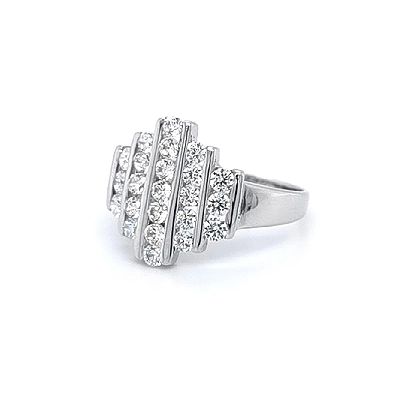 Ring with White Gold Zircons