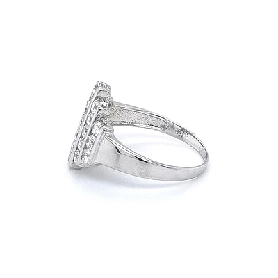 Ring with White Gold Zircons