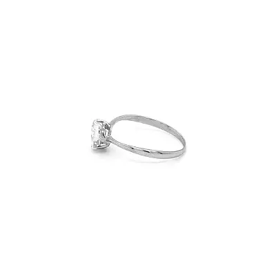 Engagement Ring with White Gold Zircon