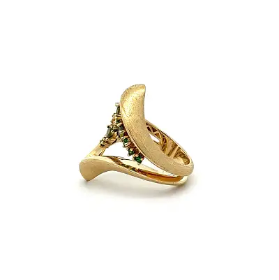 Gold Ring with Green Stones