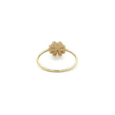 Golden Four Leaf Clover Ring