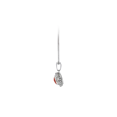 Pendant with White Gold Coral