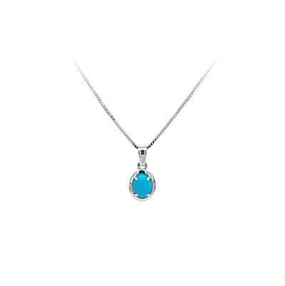 Pendant with Turquoise from White Gold