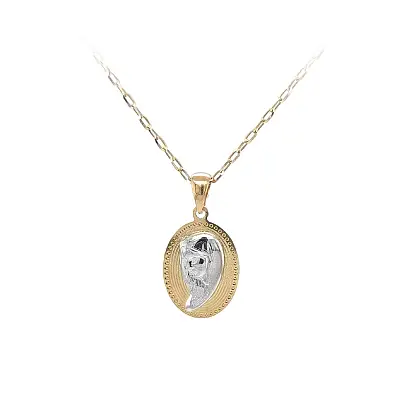 Pendant Madonna Virgin Mary of Combined Gold