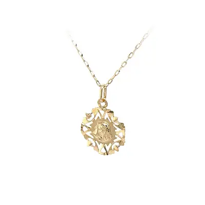 Gold Pendant Madonna Virgin Mary