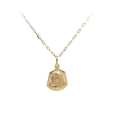 Gold Pendant Madonna Virgin Mary
