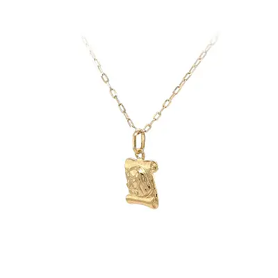 Pendant with Fine Relief of Virgin Mary on Golden Parchment
