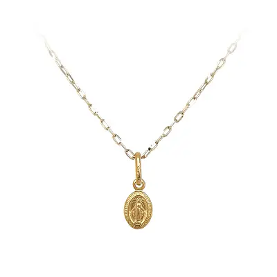 Gold Pendant Madonna Virgin Mary