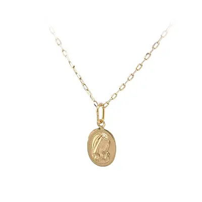 Gold Pendant Madonna Virgin Mary