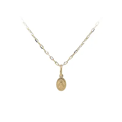 Gold Pendant with Fine Image of Virgin Mary