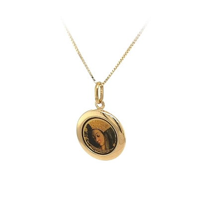 Gold Pendant Madonna Virgin Mary