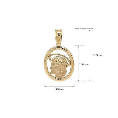 Gold Pendant Jesus Christ - Symbol of Humility and Love