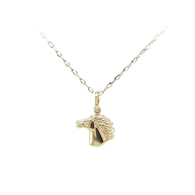 Gold Pendant with Delicate Horse Head Motif