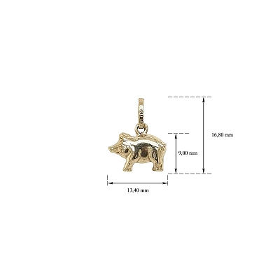 Gold Pendant in the Shape of a Piglet as a Symbol of Abundance and Happiness