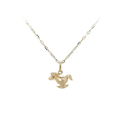 Elegant Rocking Horse Pendant made of Gold in Shiny and Matte Finish