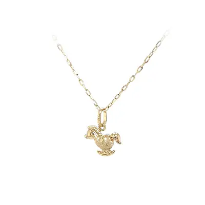 Elegant Rocking Horse Pendant made of Gold in Shiny and Matte Finish