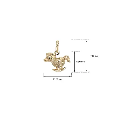 Elegant Rocking Horse Pendant made of Gold in Shiny and Matte Finish