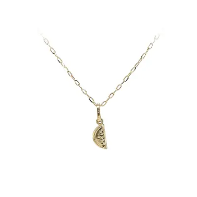 Gold Necklace with Watermelon Pendant