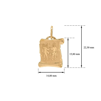 Gold Pendant Sign of the Twins