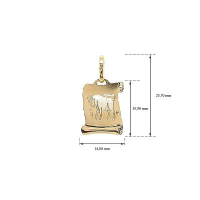 Gold Pendant Sign of the Bull