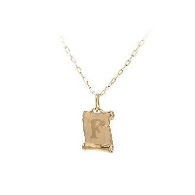 Gold Pendant Letter F