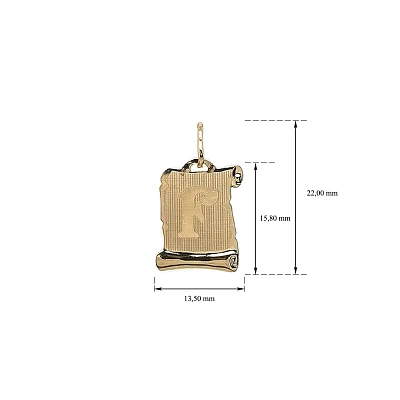 Gold Pendant Letter F