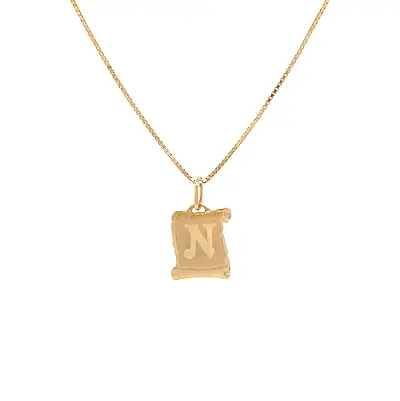 Gold Pendant Letter N