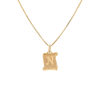Gold Pendant Letter N