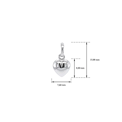 Pendant Heart of White Gold