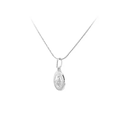 Pendant Madonna Virgin Mary of White Gold